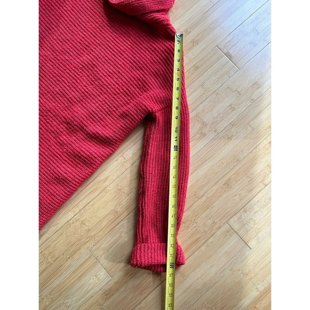 Anthropologie Pilcro Oversized Soft Boxy Red Knit Sweater Sz‎ MP Capsule Minimal